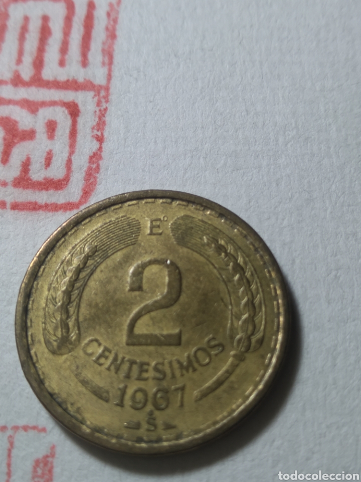 Monedas antiguas de Am&eacute;rica: 2 cent&eacute;simos Chile 1967 - Foto 1