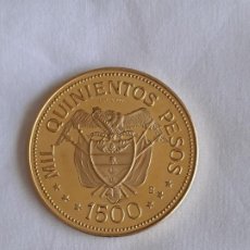 Monedas antiguas de América: MONEDA DE ORO COLOMBIA. CONMEMORATIVA XXXIX CONGRESO EUCARISTICO. 1.500 PESOS. 1968.. Lote 280392143