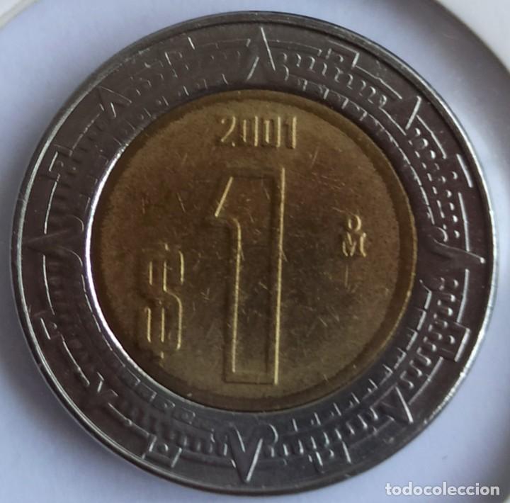 Monedas antiguas de Am&eacute;rica: 1 peso M&eacute;xico 2001 MBC - Foto 2
