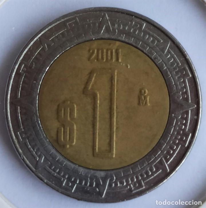 Monedas antiguas de Am&eacute;rica: 1 peso M&eacute;xico 2001 MBC - Foto 1