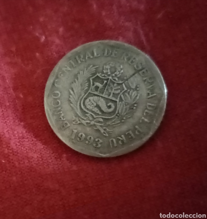 Monedas antiguas de Am&eacute;rica: 1993 Moneda 10 c&eacute;ntimos de Per&uacute; - Foto 2