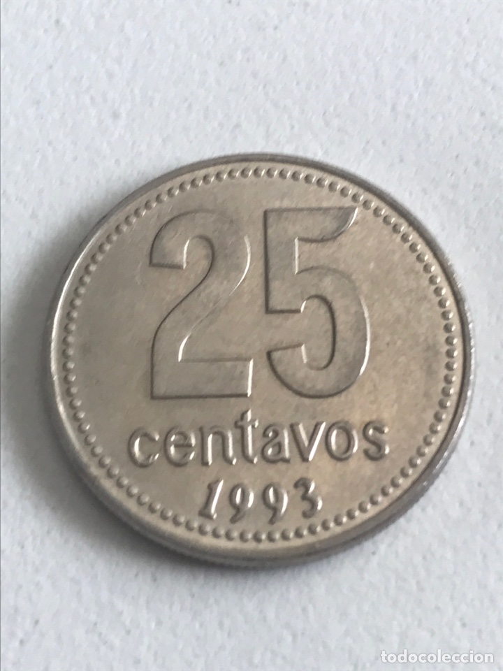 Monedas antiguas de Am&eacute;rica: 25 centavos Argentina 1993 Ref 11 - Foto 1
