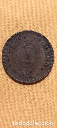 Monedas antiguas de Am&eacute;rica: moneda argentina 2 centavos 1946 con error de giro - Foto 1