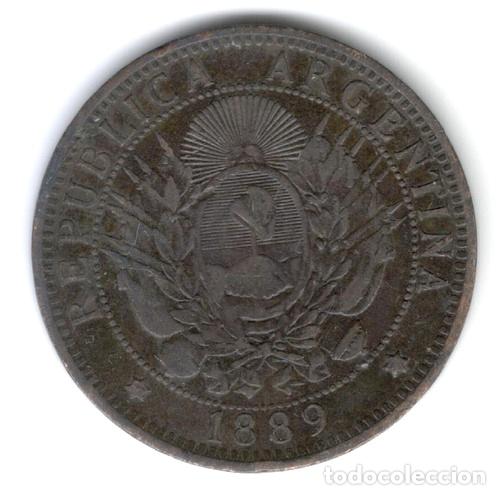 Monedas antiguas de Am&eacute;rica: moneda argentina 2 centavos 1889 mb - Foto 1