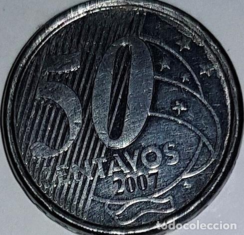 Monedas antiguas de Am&eacute;rica: moneda de brasil 50 centavos del ano 2007 - Foto 1