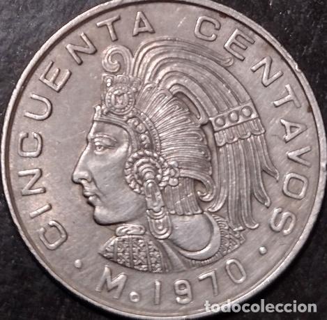 Monedas antiguas de Am&eacute;rica: moneda 50 centavos mexico 1970 - Foto 1