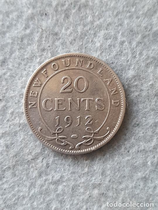Monedas antiguas de Am&eacute;rica: Canad&aacute;. 20 C&eacute;ntimos. A&ntilde;o 1912. Plata. - Foto 1