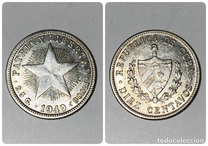 MONEDA. CUBA. DIEZ CENTAVOS. 1949. VER FOTOS (Numismática - Extranjeras - América)