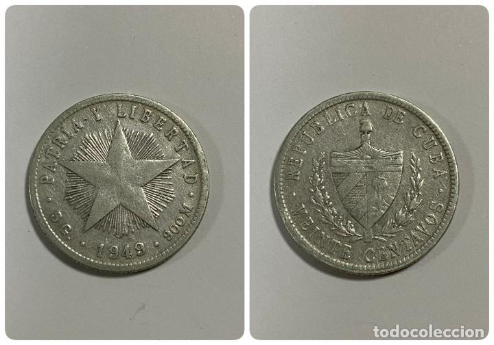 Monedas antiguas de América: MONEDA. CUBA. 20 CENTAVOS. 1949. VER FOTOS - Foto 1 - 287209493