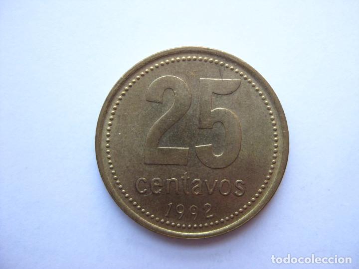 Monedas antiguas de Am&eacute;rica: MONEDA ARGENTINA 25 CENTAVOS 1992 - Foto 2
