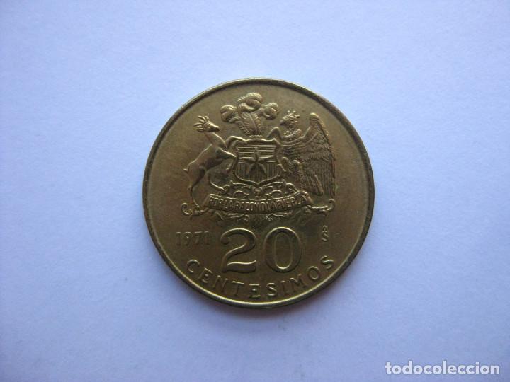 Monedas antiguas de Am&eacute;rica: MONEDA CHILE 20 CENTESIMOS 1971 - Foto 2