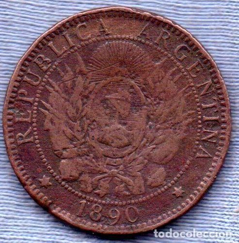 Monedas antiguas de Am&eacute;rica: argentina 2 centavos 1890 - Foto 1