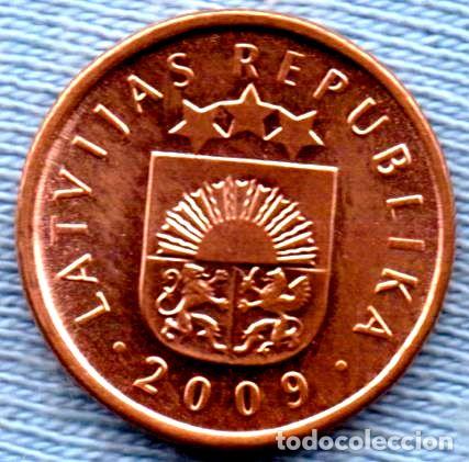 Monedas antiguas de Am&eacute;rica: letonia 2 santimi 2009 escudo - Foto 1