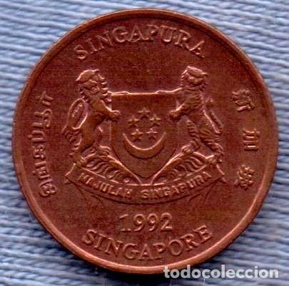 Monedas antiguas de Am&eacute;rica: singapur 1 cent 1992 escudo - Foto 1