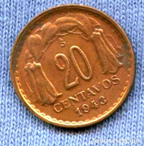 Monedas antiguas de Am&eacute;rica: chile 20 centavos 1943 - Foto 1