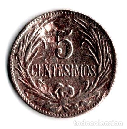 Monedas antiguas de Am&eacute;rica: 5 centimos uruguay 1924 sol - Foto 1