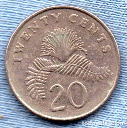 Monedas antiguas de Am&eacute;rica: singapur 20 cent 1988 planta plumerillo - Foto 1