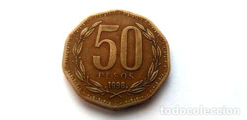 Monedas antiguas de Am&eacute;rica: 50 pesos 1998 chile - Foto 1