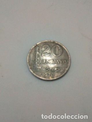 Monedas antiguas de Am&eacute;rica: moneda brasil 20 centavos 1970 - Foto 1