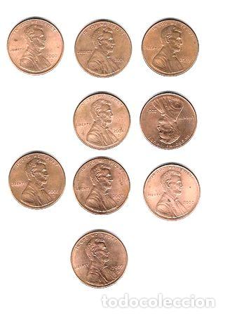 Monedas antiguas de Am&eacute;rica: ltc298 9 monedas de 1 centavo decada 2000 ceca d eeuu - Foto 1