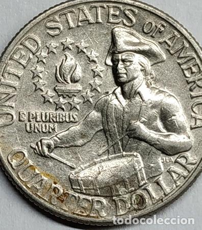 Monedas antiguas de Am&eacute;rica: moneda quarter dolar bicentenario 1976 - Foto 1