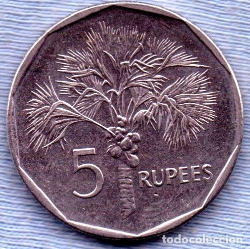 Monedas antiguas de Am&eacute;rica: islas seychelles 5 rupees 2010 arbol de fruta republica