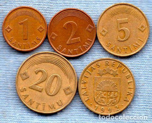 Monedas antiguas de Am&eacute;rica: letonia 1992 2000 5 monedas oferta - Foto 1