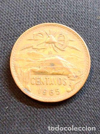 Monedas antiguas de Am&eacute;rica: moneda 20 centavos mexico 1965 - Foto 1