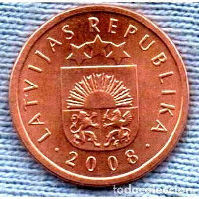 Monedas antiguas de Am&eacute;rica: letonia 1 santims 2008 escudo - Foto 1