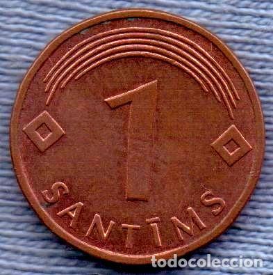 Monedas antiguas de Am&eacute;rica: letonia 1 santims 2003 escudo - Foto 1