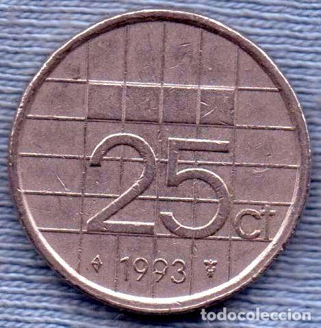 Monedas antiguas de Am&eacute;rica: holanda 25 cents 1993 beatrix - Foto 1