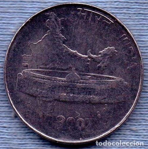 Monedas antiguas de Am&eacute;rica: india 50 paise 2007 edificio del parlamento y mapa - Foto 1