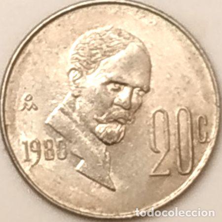 Monedas antiguas de Am&eacute;rica: moneda 20 centavos mexico 1980 - Foto 1