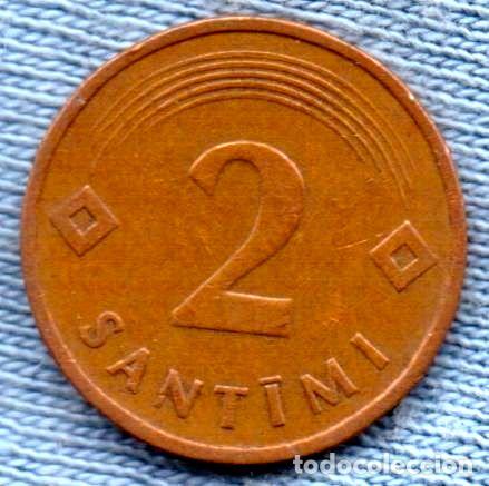 Monedas antiguas de Am&eacute;rica: letonia 2 santimi 1992 escudo - Foto 1