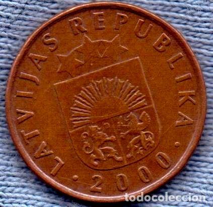 Monedas antiguas de Am&eacute;rica: letonia 2 santimi 2000 escudo - Foto 1