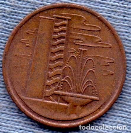 Monedas antiguas de Am&eacute;rica: singapur 1 cent 1967 edificios de departamentos fuente - Foto 1