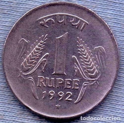 Monedas antiguas de Am&eacute;rica: india 1 rupee 1992 leones - Foto 1