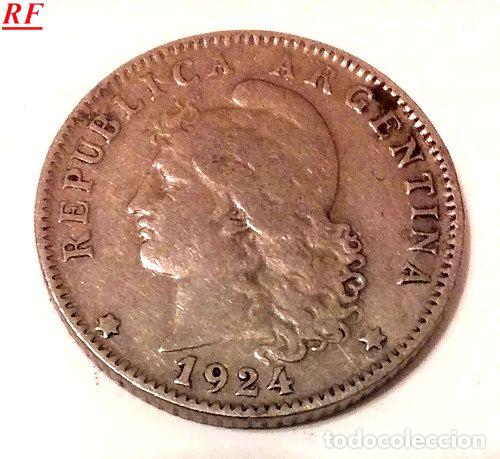 Monedas antiguas de Am&eacute;rica: moneda argentina de 20 centavos de 1924 - Foto 1