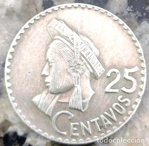 Monedas antiguas de Am&eacute;rica: moneda 25 centavos guatemala 1969 - Foto 1