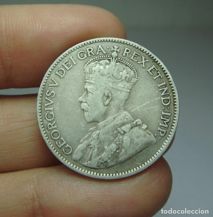 Monedas antiguas de Am&eacute;rica: 25 C&eacute;ntimos. Plata. Canad&aacute; - 1916 - Foto 2