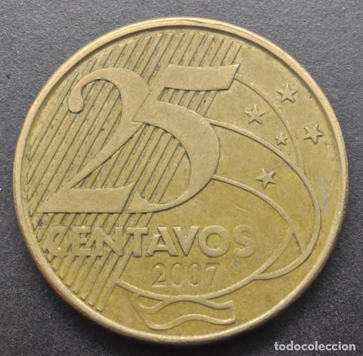 Monedas antiguas de Am&eacute;rica: Brasil, 25 centavos 2007 - Foto 2