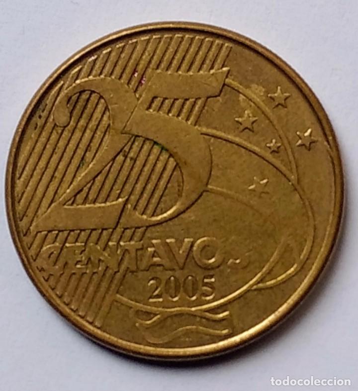 Monedas antiguas de Am&eacute;rica: BRASIL 2005 MONEDA DE 25 CENTAVOS DEODORO - Foto 2