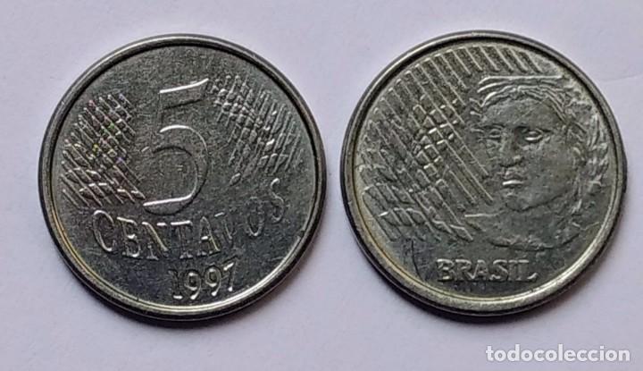 Monedas antiguas de Am&eacute;rica: BRASIL MONEDA DE 5 CENTAVOS 1997 - Foto 1