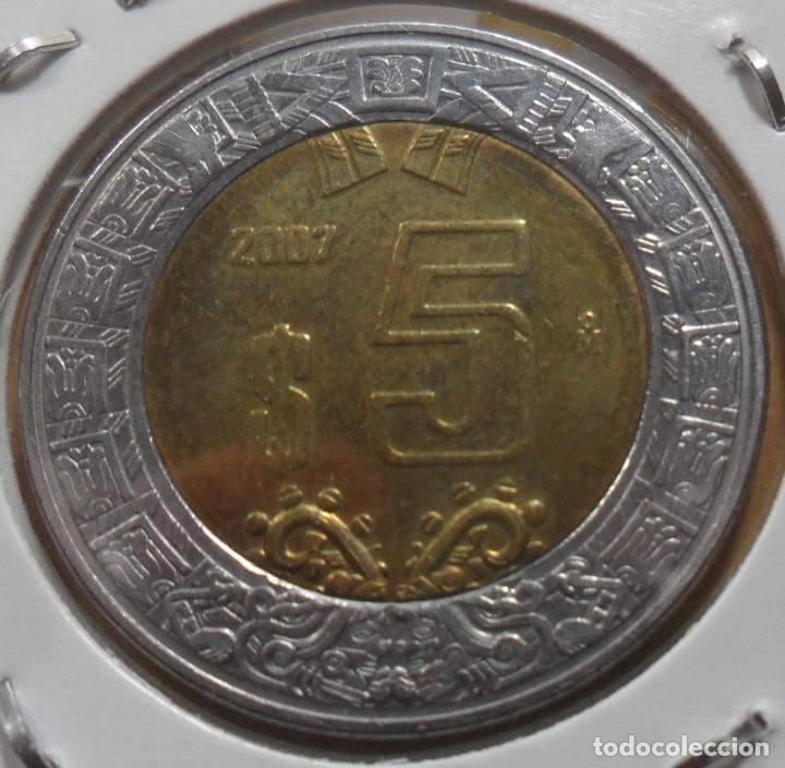 Monedas antiguas de Am&eacute;rica: MEXICO - 5 PESOS - 2007 - Foto 2