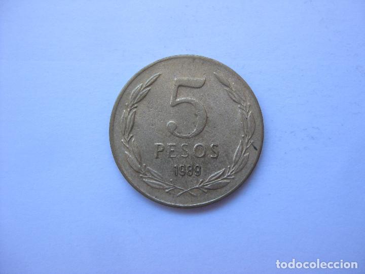 Monedas antiguas de Am&eacute;rica: MONEDA CHILE 5 PESOS 1989 - Foto 2