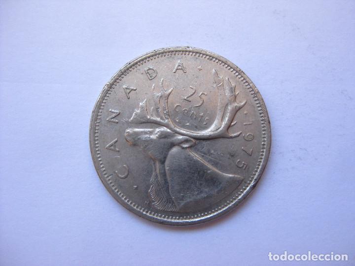 Monedas antiguas de Am&eacute;rica: MONEDA CANADA 25 CENTAVOS 1975 - Foto 2