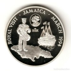 Monedas antiguas de América: JAMAICA 10 DOLARES PLATA 1994 PROOF VISITA REAL - BARCO. Lote 297835433