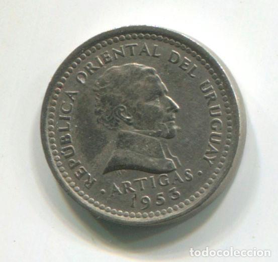 Monedas antiguas de Am&eacute;rica: Uruguay, 2 cent&eacute;simos de 1953 - Foto 1