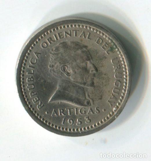 Monedas antiguas de Am&eacute;rica: Uruguay, 2 cent&eacute;simos de 1953 - Foto 1