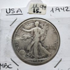 Monedas antiguas de América: USA MEDIO DÓLAR 1942 PLATA. Lote 299494293